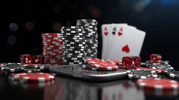 Cassino Móvel 29P — Jogue a qualquer hora e em qualquer lugar Um jogador usando seu smartphone durante um evento festivo local, representando o cassino totalmente compatível com dispositivos móveis do 29P.